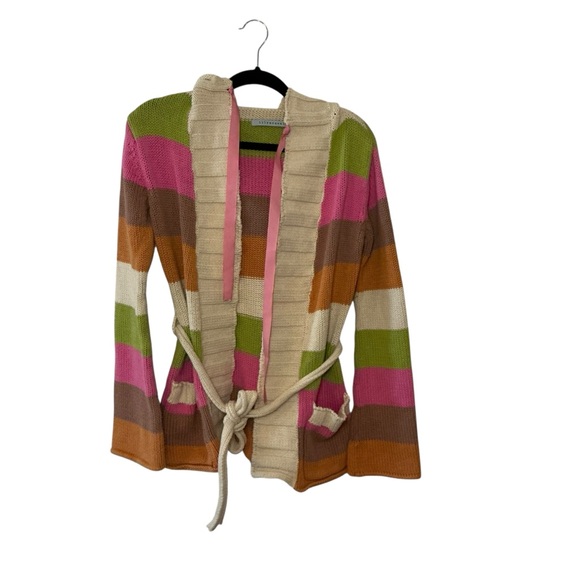 Lily Mcneal Sweaters - Lily McNeal Striped Hooded Cardigan Women's Colorful